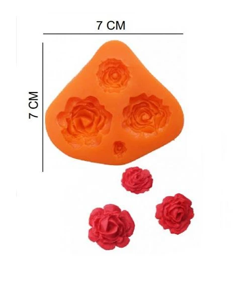 ŞEKER HAMUR KALIBI SİLİKON GÜLLER 7*7 CM ürün görseli 1