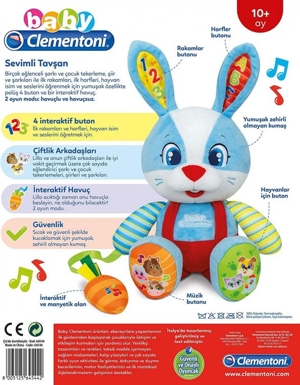 Baby Clementoni Sevimli Tavşan 64544 - Resim 2