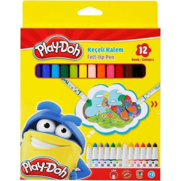 Play-Doh Keçeli Kalem Karton Kutu 5 MM 12 Renk PLAY-KE007 ürün görseli 1