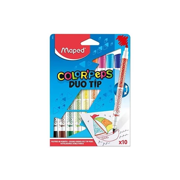 Maped Keçeli Boya Kalemi Peps Duo Tip 12 Renk 849010 ürün görseli 1