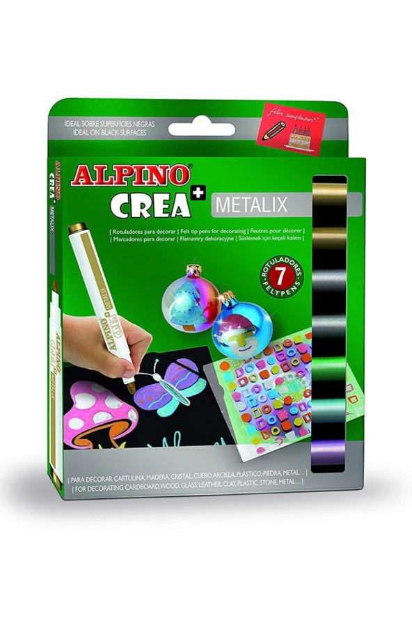 Alpino Keçeli Boya Kalemi Metalix 7 Li Metalik Renkler Keçeli Boya Kalemi ürün görseli 1