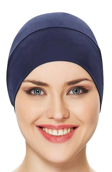 Adasea Düz Lacivert Tesettür Mayo Bonesi ürün görseli 1