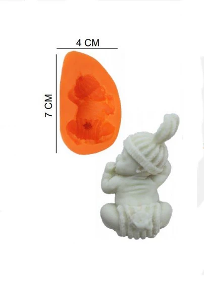 ŞEKER HAMUR KALIBI SİLİKON UYUYAN BEBEK BERELİ 4*7 CM ürün görseli 1