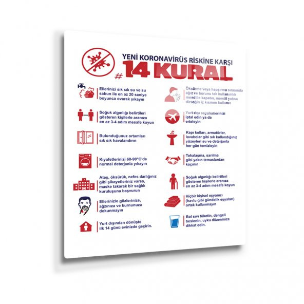 DECORITA Cam Tablo - 14 Kural  50cm x 70cm ürün görseli 1