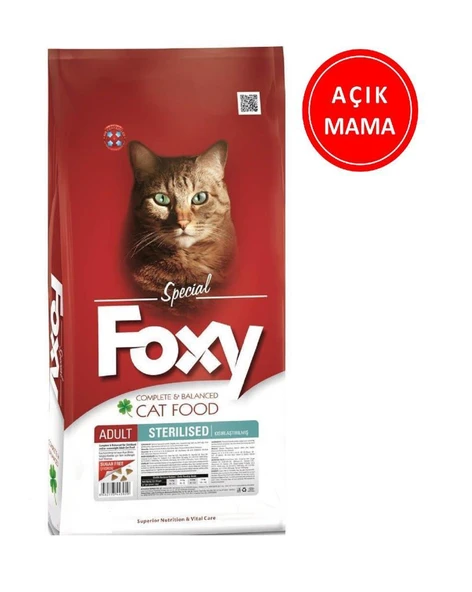 Foxy 32/10 Sterilised Tavuk Etli Kısırlaştırılmış Kedi Maması 1 Kg AÇIK ürün görseli 1