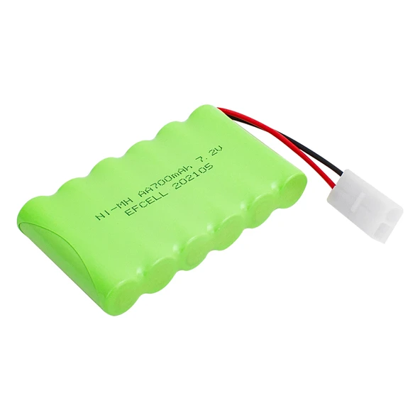 Efcell 7.2 Volt 700Mah Ni-Mh 2 Pin Tamiya Soketli 6'Lı Oyuncak Araba Pili ürün görseli 1