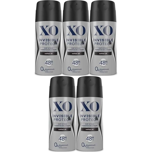 XO Deodorant 150ML Men-Erkek Invisible & Protect (5 Li Set) ürün görseli 1
