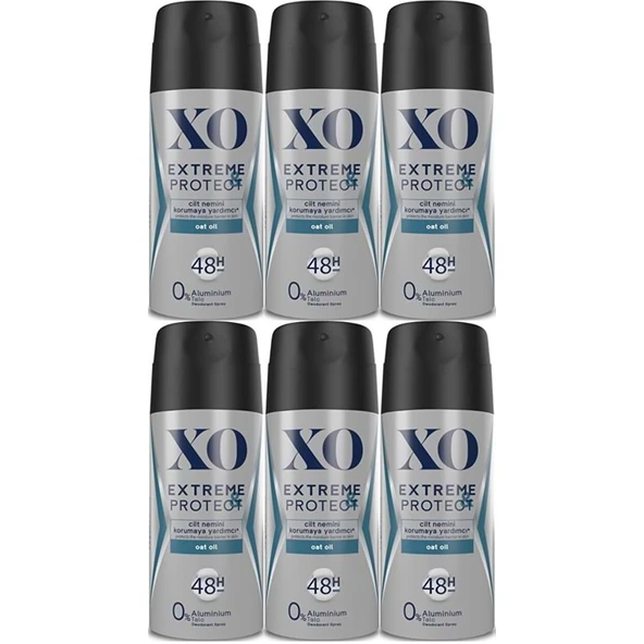XO Deodorant 150ML Men-Erkek Extreme & Protect (6 Lı Set) ürün görseli 1