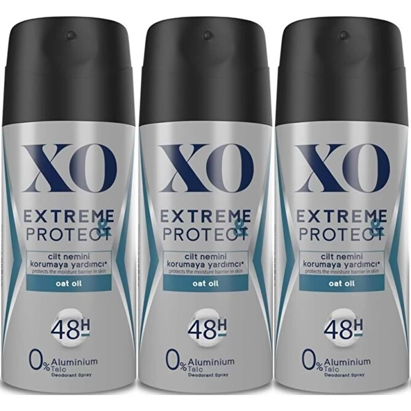 XO Deodorant 150ML Men-Erkek Extreme & Protect (3 Lü Set) ürün görseli 1