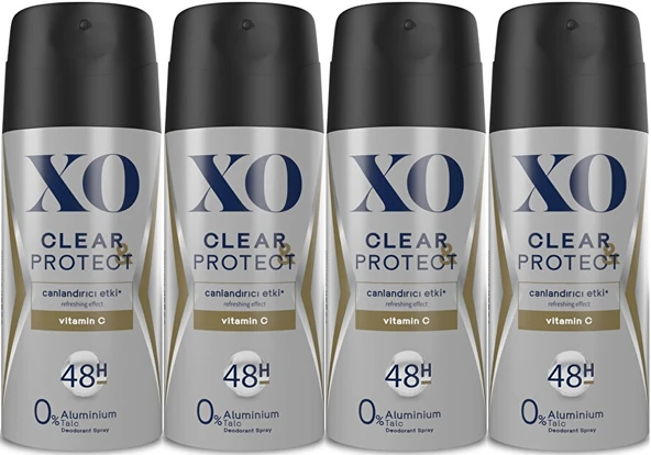 XO Deodorant 150ML Men-Erkek Clear & Protect (4 Lü Set) ürün görseli 1