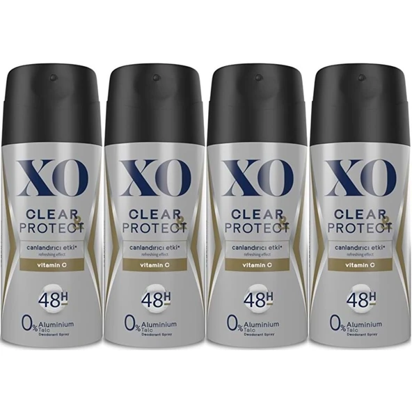 XO Deodorant 150ML Men-Erkek Clear & Protect (4 Lü Set) ürün görseli 1