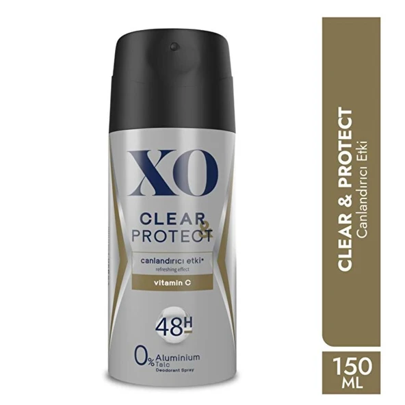 XO Deodorant 150ML Men-Erkek Clear & Protect - Resim 2