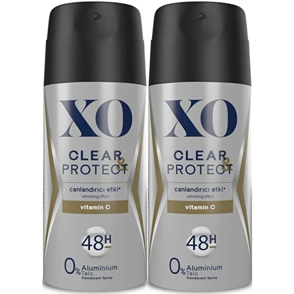 XO Deodorant 150ML Men-Erkek Clear & Protect (2 Li Set) ürün görseli 1