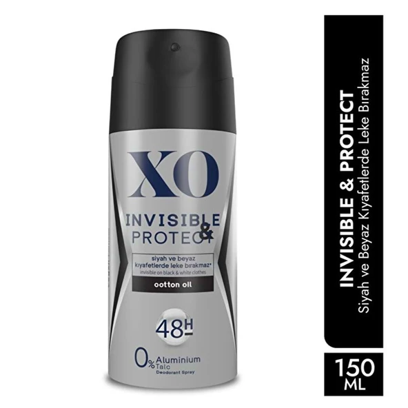 XO Deodorant 150ML Men-Erkek Invisible & Protect (2 Li Set) - Resim 3