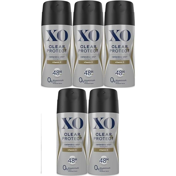 XO Deodorant 150ML Men-Erkek Clear & Protect (5 Li Set) ürün görseli 1