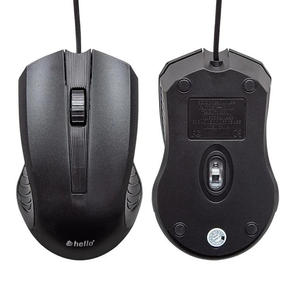 Hello HL-2732 Usb Kablolu Siyah 800 DPI Mouse - Resim 8