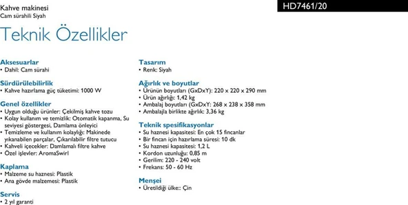 PHİLİPS HD-7461/20 KAHVE MAKİNESİ - Resim 8