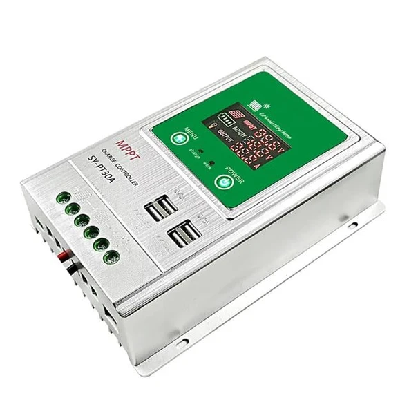 Powermaster PM-PT30A 12V-24V 30 Amper MPPT 4 USB'li Dijital Alüminyum Kasa Solar Şarj Regülatörü ürün görseli 1