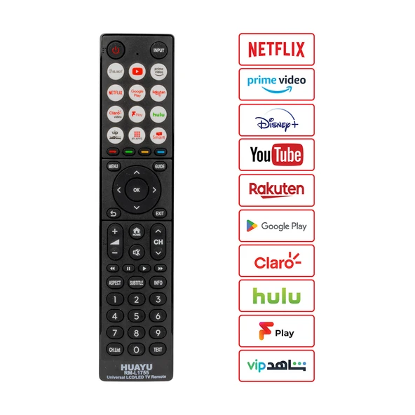 WEKO RM-L1755 NETFLIX-YOUTUBE-HULU-PRIME VIDEO-GOOGLE PLAY-DISNEY TUŞLU UNIVERSAL LCD TV KUMANDA ürün görseli 1