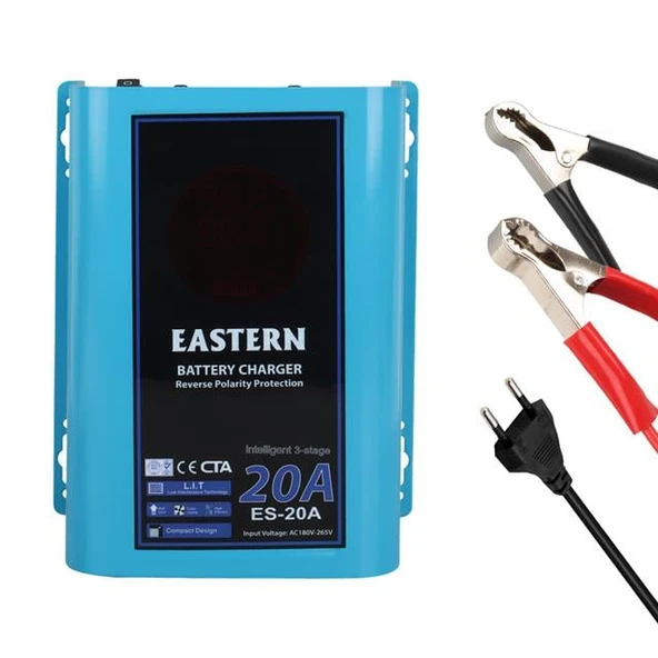 Powermaster PM-22983 12 Volt 20 Amper Dijital Ekranlı Akıllı Akü Şarj Cihazı ürün görseli 1