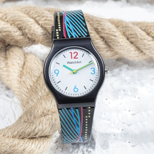 WatchART Unisex Çocuk Kol Saati Siyah Silikon Kordon ST-303493 ürün görseli 1