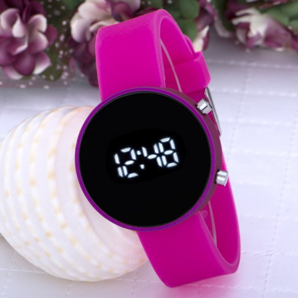Pembe Renk Silikon Kordonlu Dijital Led Ekran Bayan Saat ST-303589 ürün görseli 1