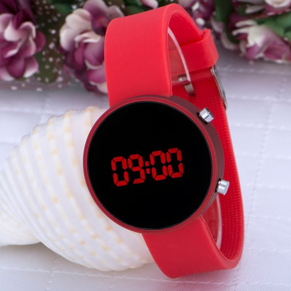 PİNKOLİ Metalik Kırmızı Dijital Led Silikon Bileklik Kız Çocuk Yetişkin Saat  ST-303611 ürün görseli 1