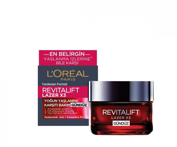 LOréal Paris Revitalift Lazer X3 Yoğun Yaşlanma Karşıtı Gündüz Bakım Kremi 50 Ml ürün görseli 1