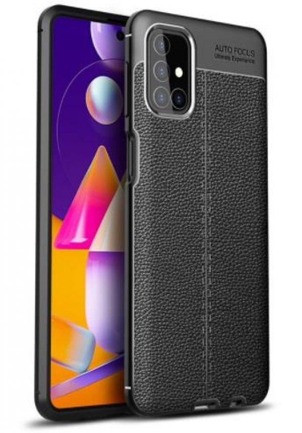 Galaxy M51 Kılıf Deri Görünümlü Kamera Korumalı Silikon Kılıf ürün görseli 1
