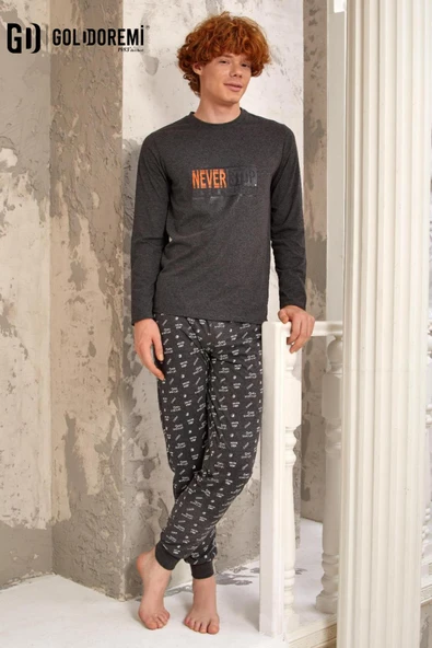 Gd Goldoremi 5324 Premium Seri Erkek Rahat Kesim Pamuklu Uzun Kollu Pijama Takımı ürün görseli 1