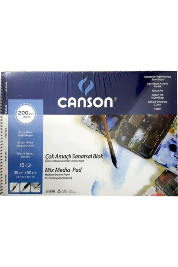 Canson Fınface 1557 Resim Blokları Çok Amaçlı 200 GR 35x50 15 Yaprak ürün görseli 1