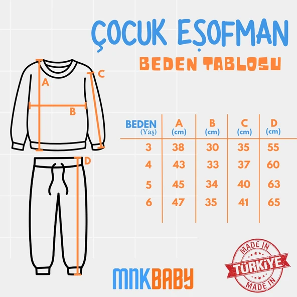 Baskılı Erkek Kapüşonlu Çocuk Eşofman MNK0627 - Resim 3