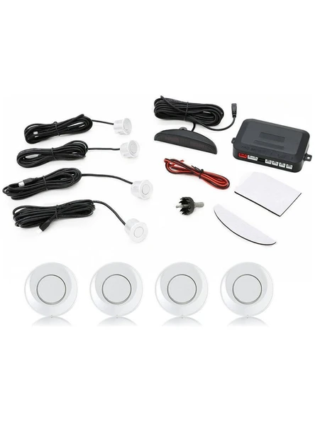AEMPART Araç geri park sensörü led ekran ve ses ikazlı beyaz 18mm aem ürün görseli 1