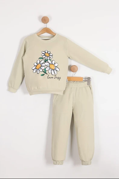 Papatya Motif Kız Çocuk Eşofman MNK0620 ürün görseli 1