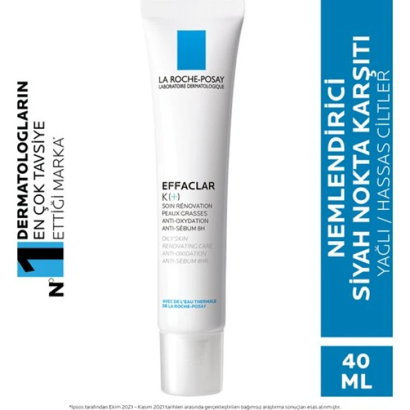 La Roche-Posay Effaclar K(+) Bakım Kremi Siyah Nokta Karşıtı Sebum Düzenleyici 40Ml ürün görseli 1