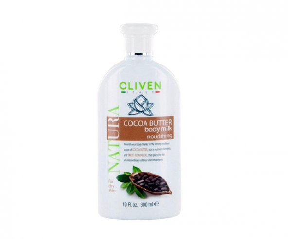 Cliven Natura Cocoa Butter Nourishing Body Milk Vücut Sütü 300 ml ürün görseli 1