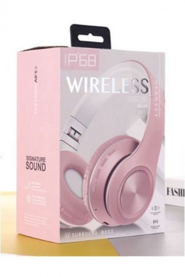 P68 Bluetooth 5.0 Wireless Kulaklık Pembe ürün görseli 1