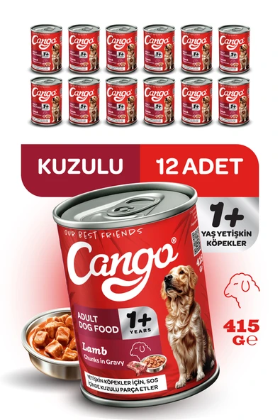 Cango Yetişkin Yaş Köpek Maması Kuzu Etli 415Gr 12Li ürün görseli 1