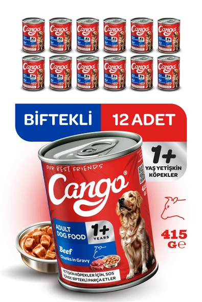 Cango Yaş Yetişkin Köpek Maması Etli 415GR 12Li ürün görseli 1