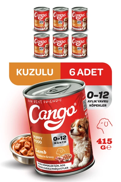 Cango Yavru Yaş Köpek Maması Kuzu Etli 415Gr 6Lı ürün görseli 1