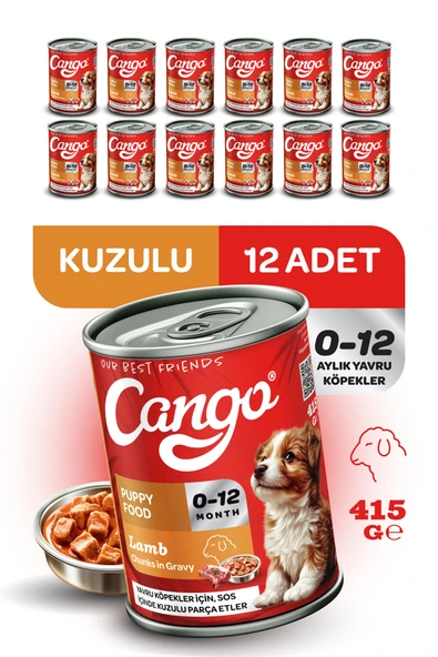 Cango Yavru Yaş Köpek Maması Kuzu Etli 415Gr 12Li ürün görseli 1