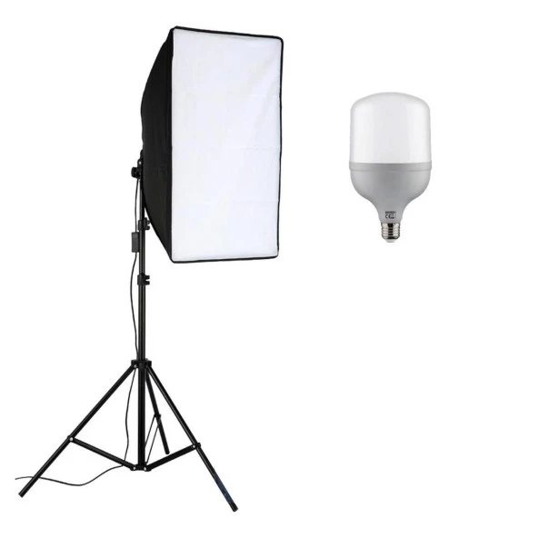 Softbox Tek Duy Sürekli Işık Seti Strobist Tekli Set 50x70 Softbox ürün görseli 1