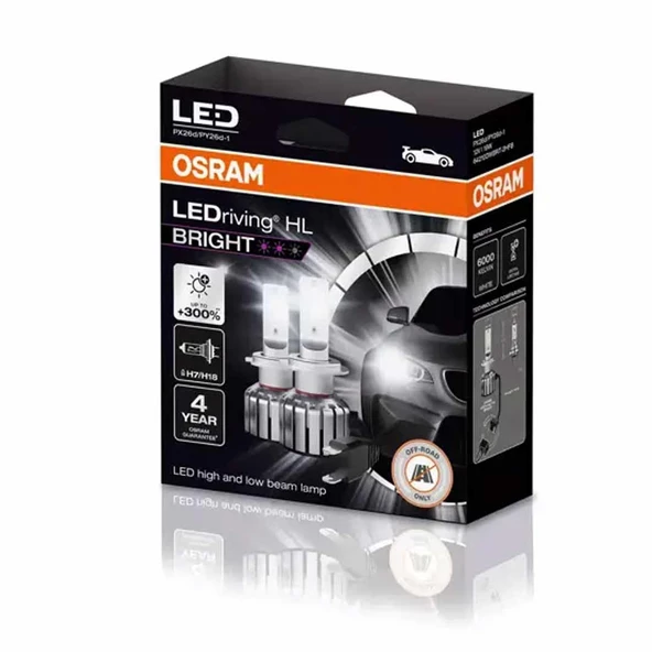 Osram Far Ampulü Led H7/H18 12V 19W Bright Model 64210DWBRT-2HFB ürün görseli 1