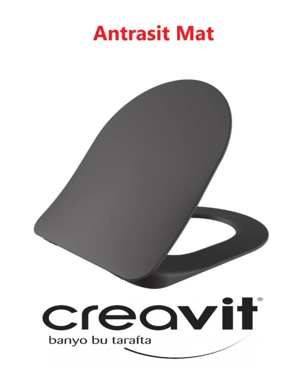 Creavit KC0903 Duck Duroplast Yavaş Kapanan Antrasit Mat Kapak ürün görseli 1