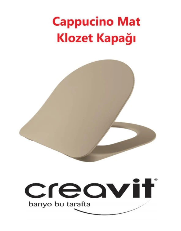 Creavit KC0903 Duck Duroplast Amortisörlü Cappucino Mat Klozet Kapağı KC0903.01.0800E ürün görseli 1