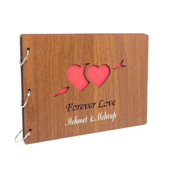 İsme Kişiye Özel Ahşap Kapaklı Forever Love Fotoğraf Albümü ürün görseli 1