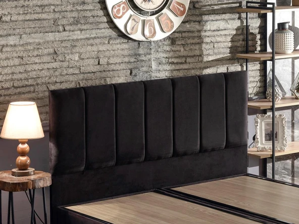 Piano Lite Çift Kişilik Yatak Başlığı - 140 cm Siyah Kumaş Başlık ürün görseli 1