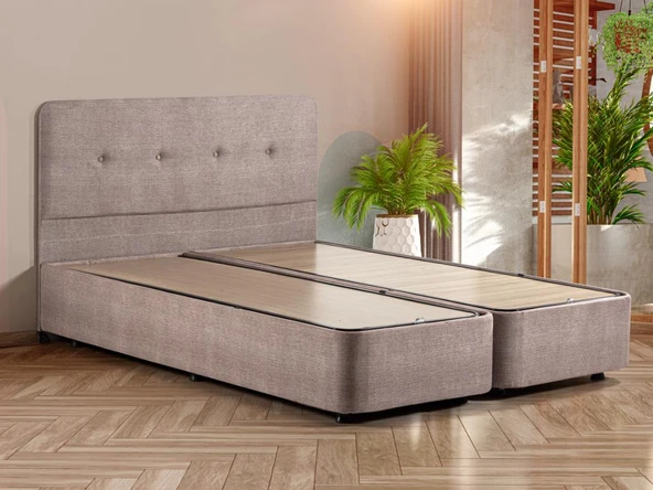 Luna Baza ve Başlık Seti - 160x200 cm Çift Kişilik Sandıklı Kumaş Baza Seti ürün görseli 1