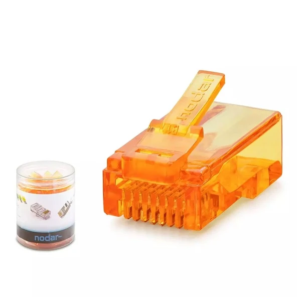 Nodar ND2405 Cat6 Konnektör Ezrj45 100Lü Plastik Kutu Turuncu ürün görseli 1