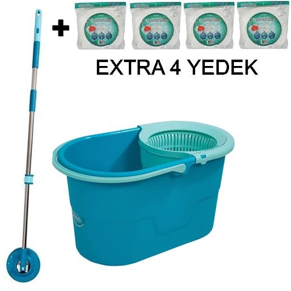 Motek Fix Mop Temizli Seti Paspas Temizlik Kovası+4Ad Yedek Başlık ürün görseli 1